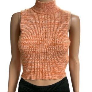 Forever 21 Coral Orange Marled Ribbed Tank Top